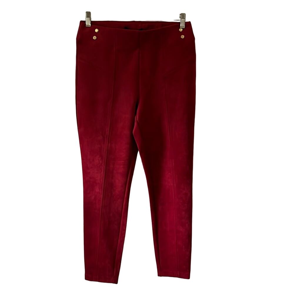 Marc New York Andrew Marc Size M Brick Red Faux Suede Pants NWT Control Waist